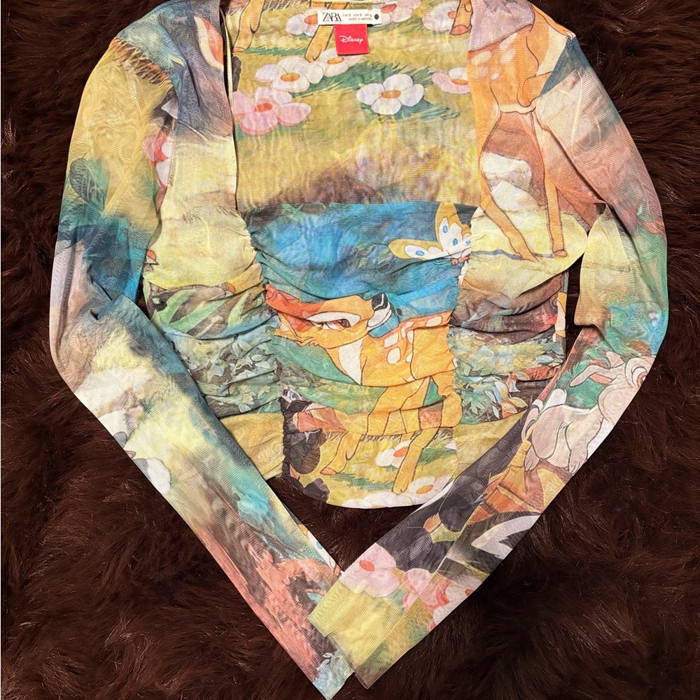 Zara Disney Floral Print Top